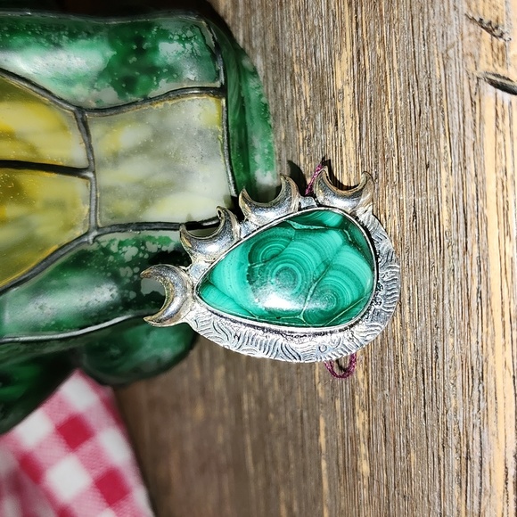 New Sterling silver Malachite ring size 8 - Picture 3 of 8